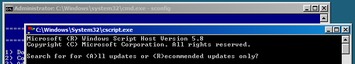 Updating Server 2008 with SConfig