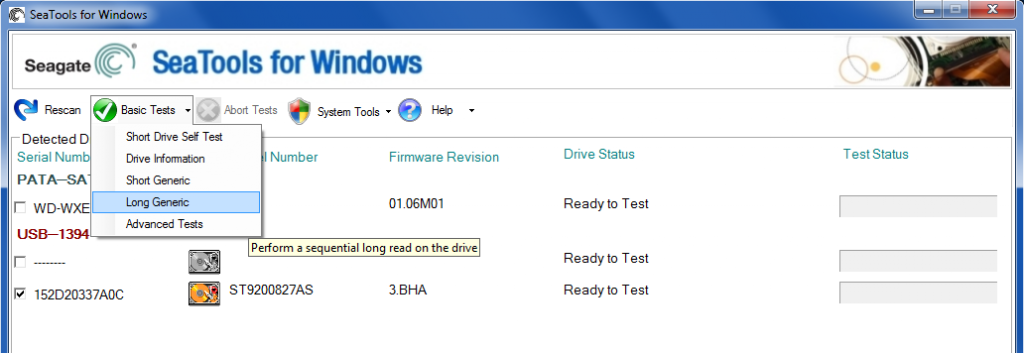 seatools doesnt recognize seagate drive