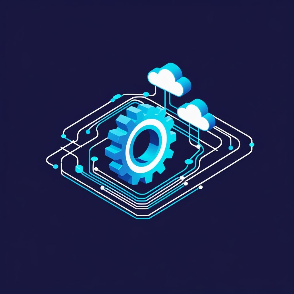 Cloud automation and gears icon
