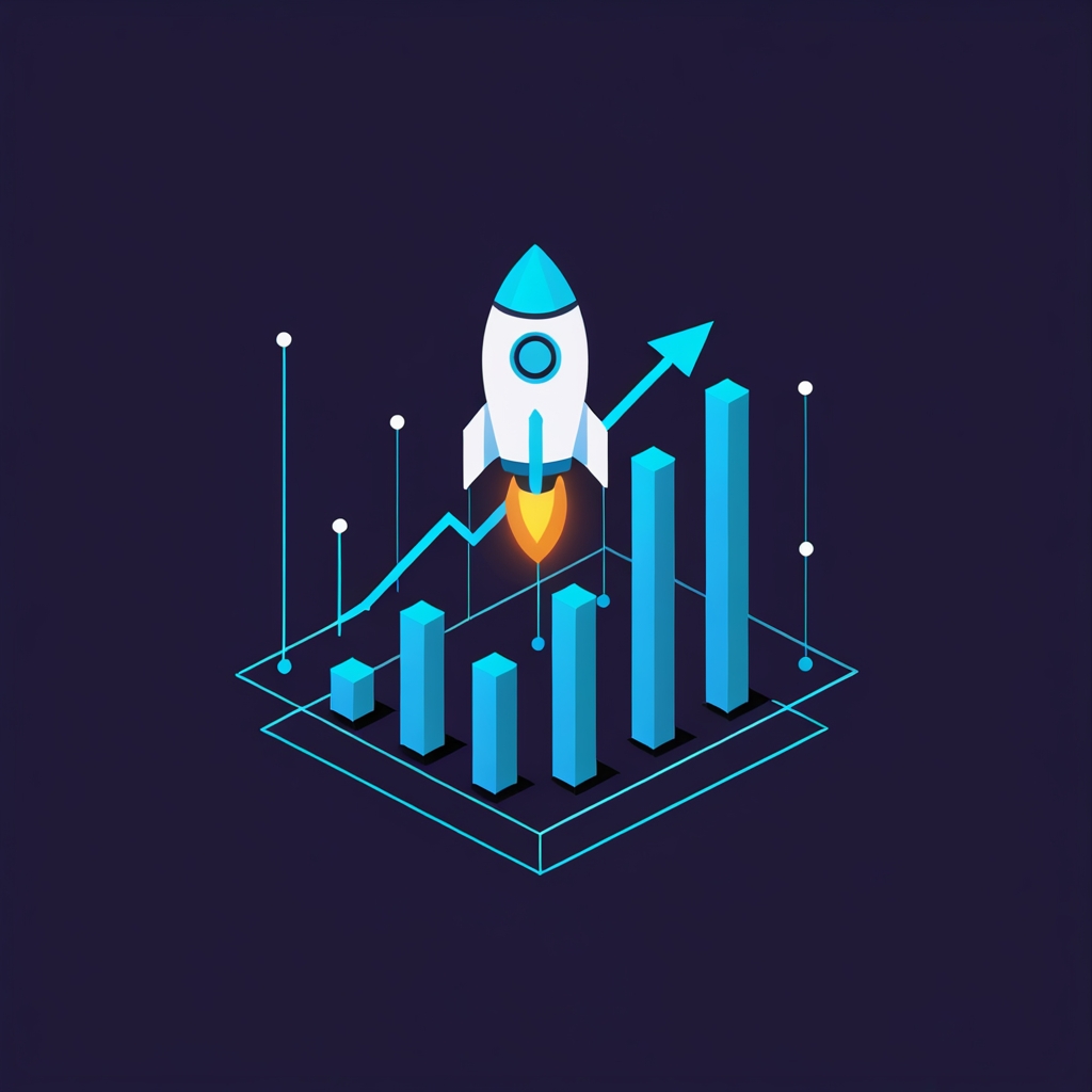 SaaS rocket growth icon